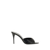 Saint Laurent Black Lamb Ovis Aries Aries Stiletto Heel Sandals - EU38/US8