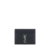 Saint Laurent Black Leather Card Holder - Card Cases