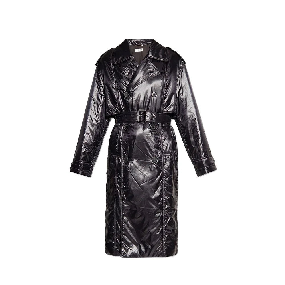 Saint Laurent Black Polyamide Coat - 44