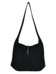 Saint Laurent Black Raffia Tote Bag