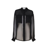 Saint Laurent Black Silk Dress Shirt - 44