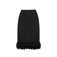 Saint Laurent Black Silk Midi Skirt - 42