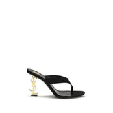 Saint Laurent Black Silk Sandals - EU36/US6