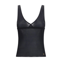 Saint Laurent Schwarz Seide Ärmelloses T-Shirt