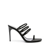 Saint Laurent Black Silk Stiletto Heel Sandals - EU36.5/US6.5