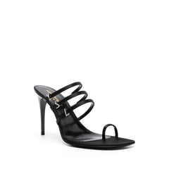 Saint Laurent Black Silk Stiletto Heel Sandals - EU36.5/US6.5