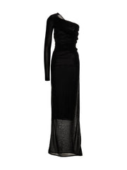 Saint Laurent Black Viscose Long Dress - M