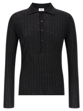 Saint Laurent Black Wool Polo Shirt
