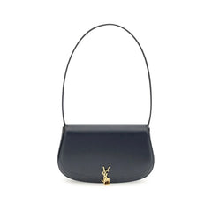 Saint Laurent Blue Calf Leather Bos Taurus Shoulder Bag