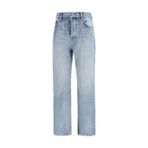 Saint Laurent Blue Cotton Cropped Jeans - 28