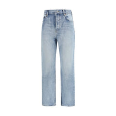 Saint Laurent Blue Cotton Cropped Jeans - 28