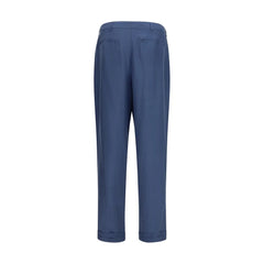 Saint Laurent Blue Silk Dress Pants - IT46 | S