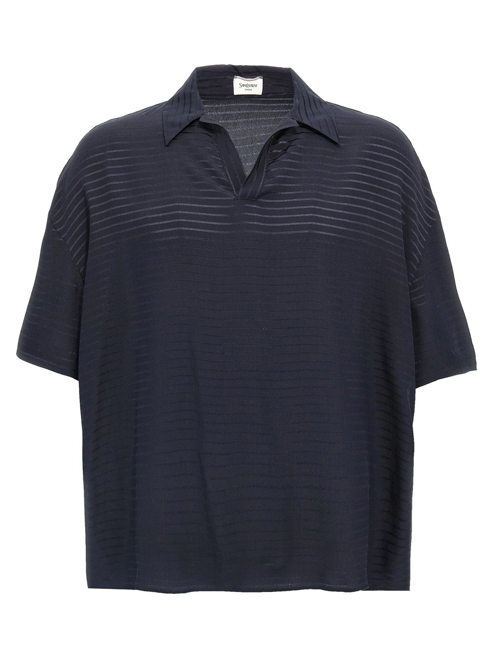 Saint Laurent Blue Silk Polo Shirt - L