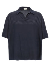 Saint Laurent Blue Silk Polo Shirt - L