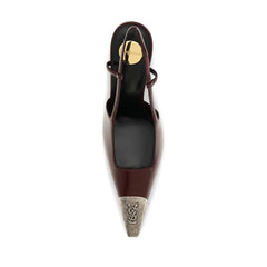 Saint Laurent Bordeaux Calf Leather Bos Taurus High Heel Pumps