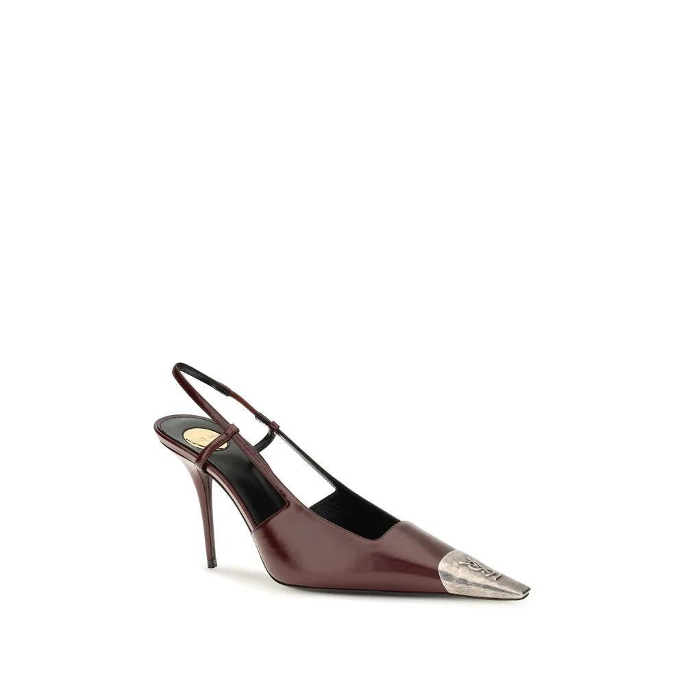 Saint Laurent Bordeaux Calf Leather Jeanne High Heel Pumps
