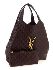 Saint Laurent Bordeaux Lamb Leather Tote Bag
