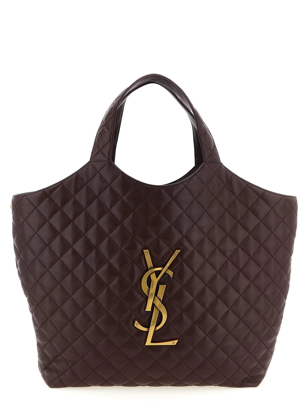 Saint Laurent Bordeaux Lamb Leather Tote Bag