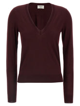 Saint Laurent Bordeaux Virgin Wool Cardigan - S