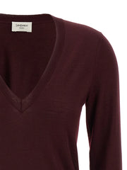 Saint Laurent Bordeaux Virgin Wool Cardigan - S