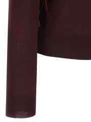 Saint Laurent Bordeaux Virgin Wool Cardigan - S