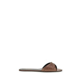 Saint Laurent Brown Calf Leather Bos Taurus Mules - EU37/US7
