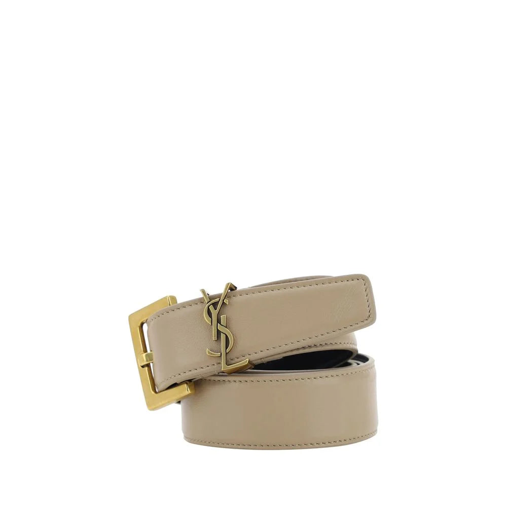 Saint Laurent Brown Calf Leather Bos Taurus Regular Belt - 90 cm / 36 Inches