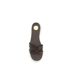 Saint Laurent Brun Kalvskinn Bos Taurus Sandaler