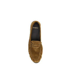 Saint Laurent Brown Calf Leather Bos Taurus Slip-On Loafers - EU40.5/US7.5