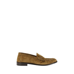 Saint Laurent Brown Calf Leather Bos Taurus Slip-On Loafers - EU40.5/US7.5