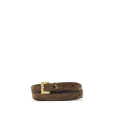 Saint Laurent Brown Calf Leather Bos Taurus Thin Belt - 90 cm / 36 Inches