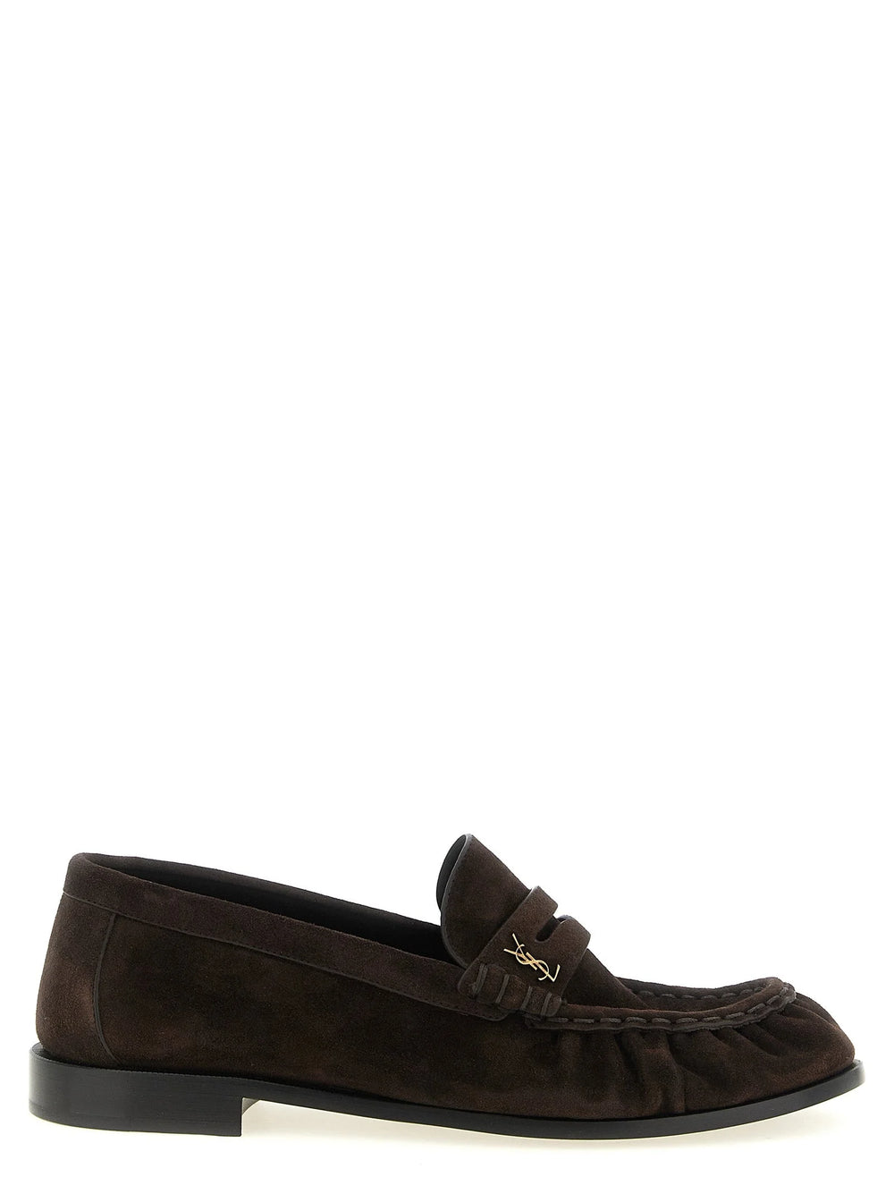 Saint Laurent Brown Calfskin Slip-On Loafers