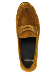 Saint Laurent Brown Calfskin Slip-On Loafers - EU44/US11