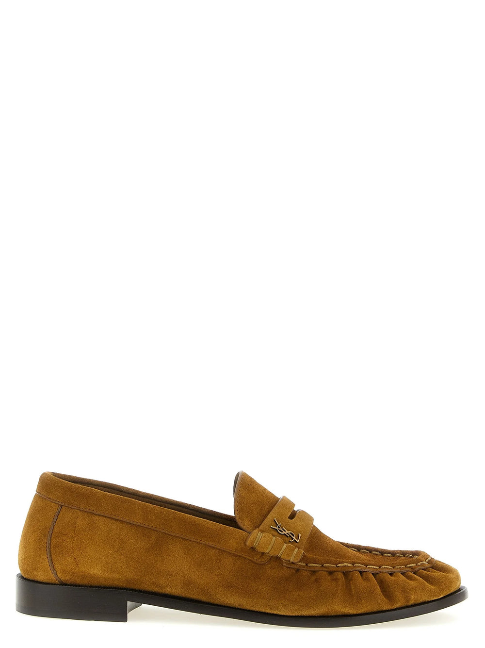 Saint Laurent Brown Calfskin Slip-On Loafers - EU44/US11