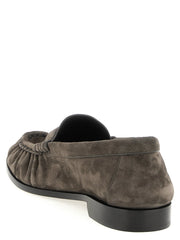 Saint Laurent Brown Calfskin Slip-On Loafers - EU45/US12