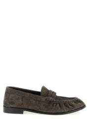Saint Laurent Brown Calfskin Slip-On Loafers - EU45/US12