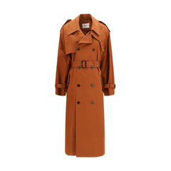 Saint Laurent Brown Cotton Trench Coat - IT38 | S