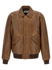 Saint Laurent Brown Lamb Leather Leather Jacket - IT50 | L