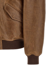 Saint Laurent Brown Lamb Leather Leather Jacket - IT50 | L