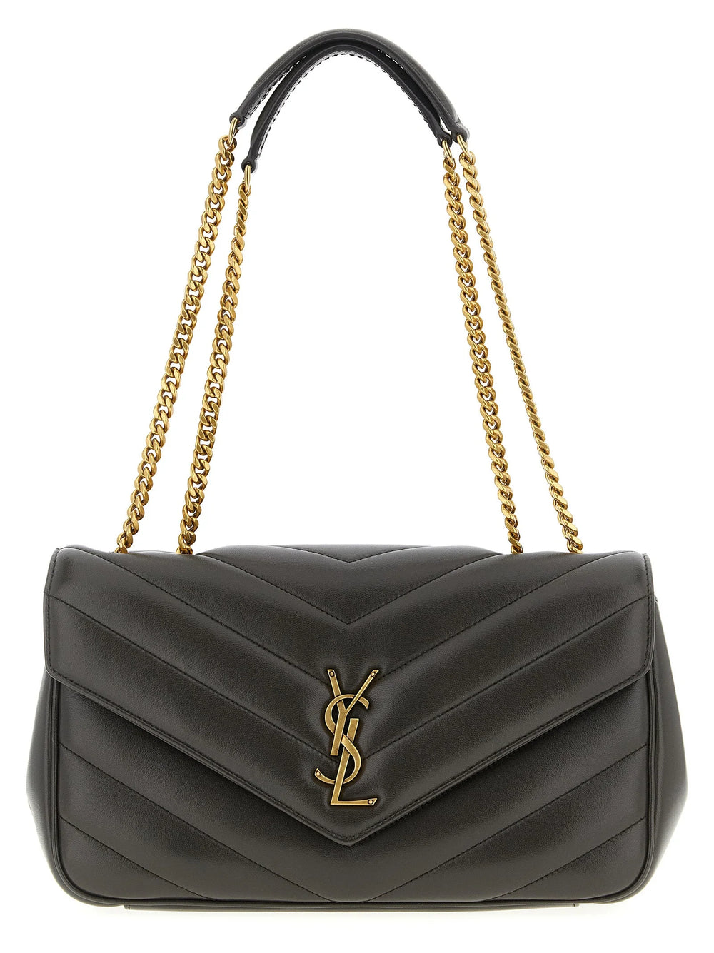 Saint Laurent Brown Lamb Leather Shoulder Bag