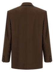Saint Laurent Brown Silk Blazer