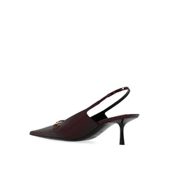 Saint Laurent Burgundy Calfskin Mid Heel Pumps - EU35/US5