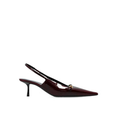 Saint Laurent Burgundy Calfskin Mid Heel Pumps - EU35/US5