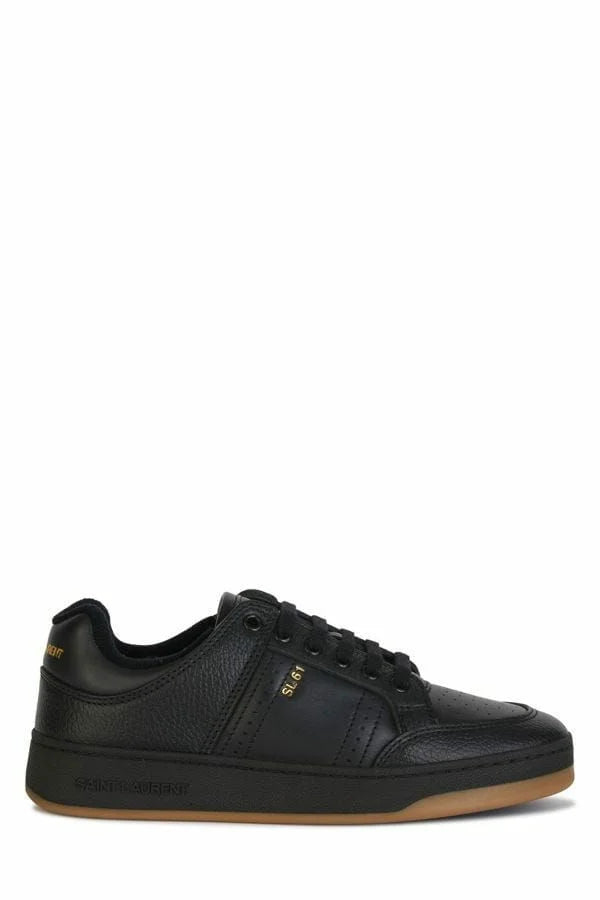 Saint Laurent Elegant Black Low-Top Leather Sneakers - EU41/US8 - Sneakers