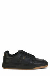 Saint Laurent Elegant Black Low-Top Leather Sneakers - EU41/US8 - Sneakers
