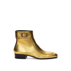 Saint Laurent Gold Leather Boot - EU35/US5 - Boots