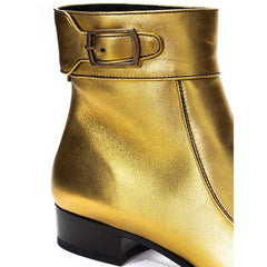 Saint Laurent Gold Leather Boot - EU35/US5 - Boots