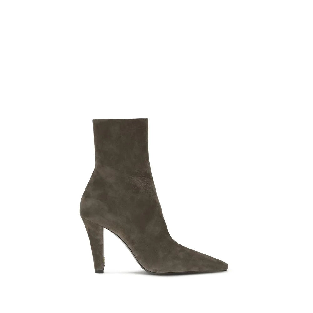 Saint Laurent Gray Calf Leather Bos Taurus Ankle Boots - EU36/US6