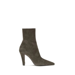 Saint Laurent Gray Calf Leather Bos Taurus Ankle Boots - EU36/US6