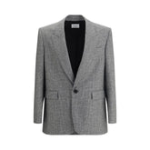 Saint Laurent Prince de Galles wool flannel Blazer